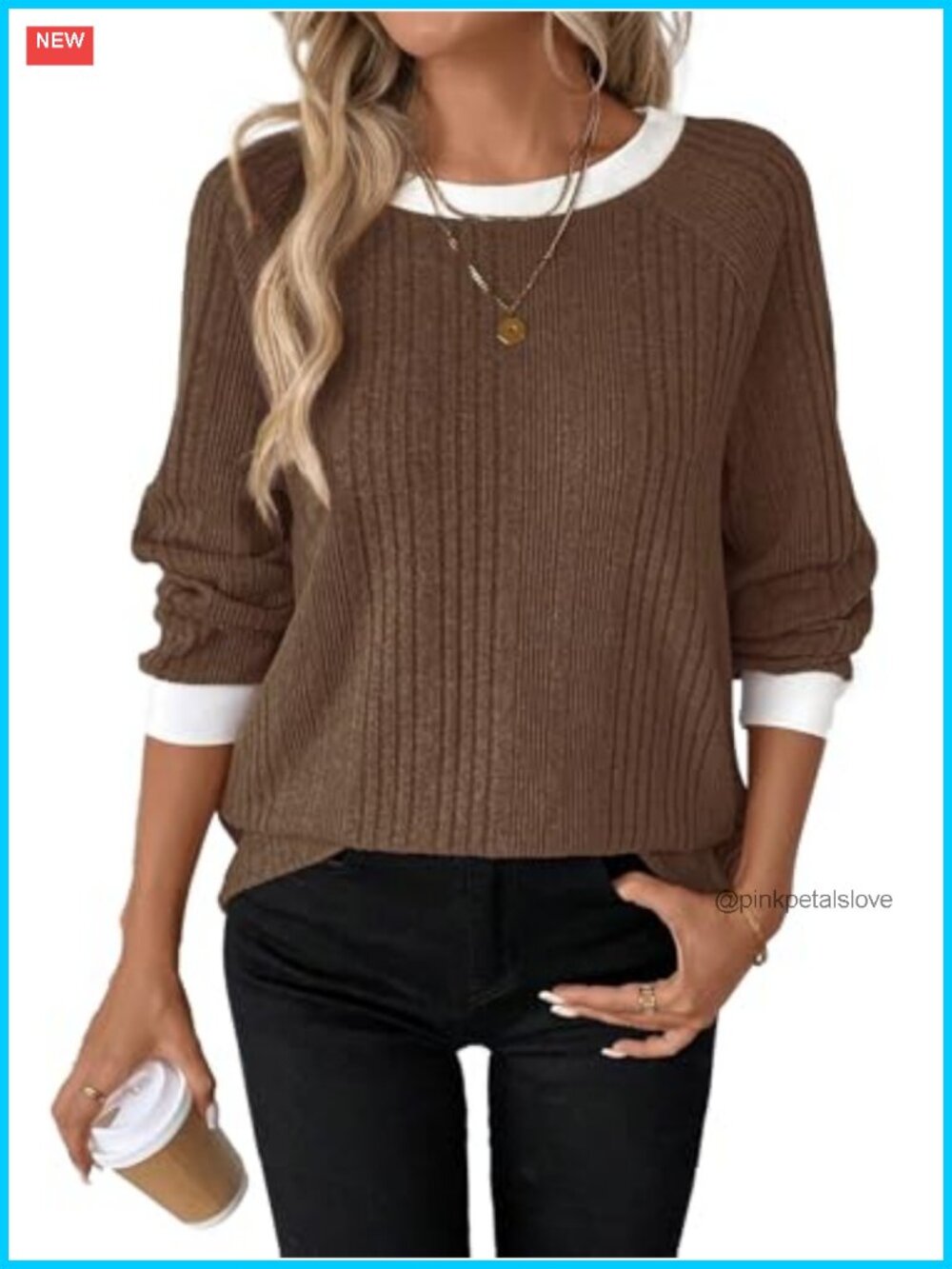 Women Long Sleeve Tunic Sweater Pullover Crewneck Loose Fit Knit Top